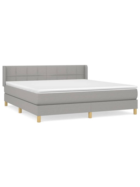 Box spring postel s matrací světle šedá 180 x 200 cm textil
