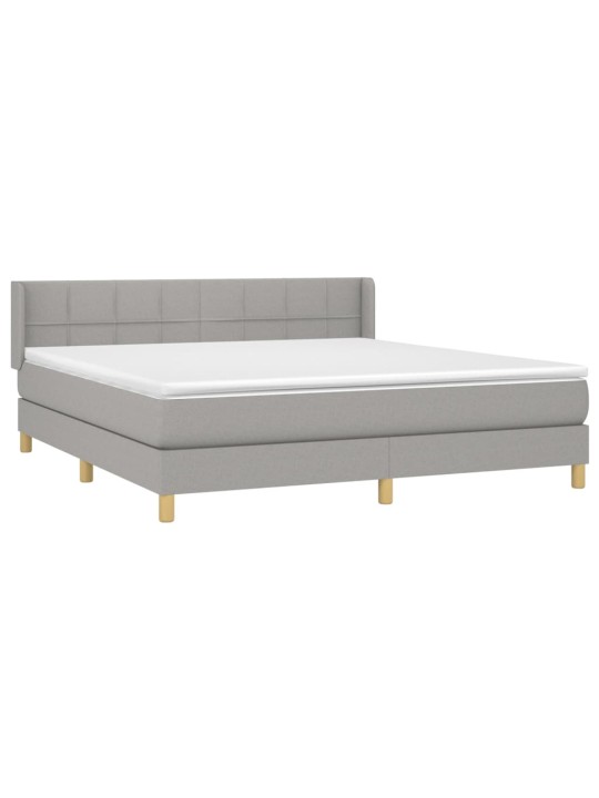 Box spring postel s matrací světle šedá 180 x 200 cm textil