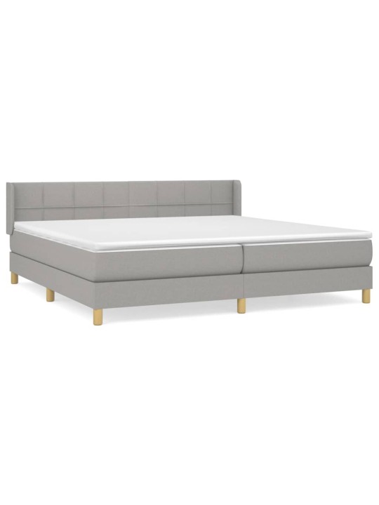Box spring postel s matrací světle šedá 200 x 200 cm textil