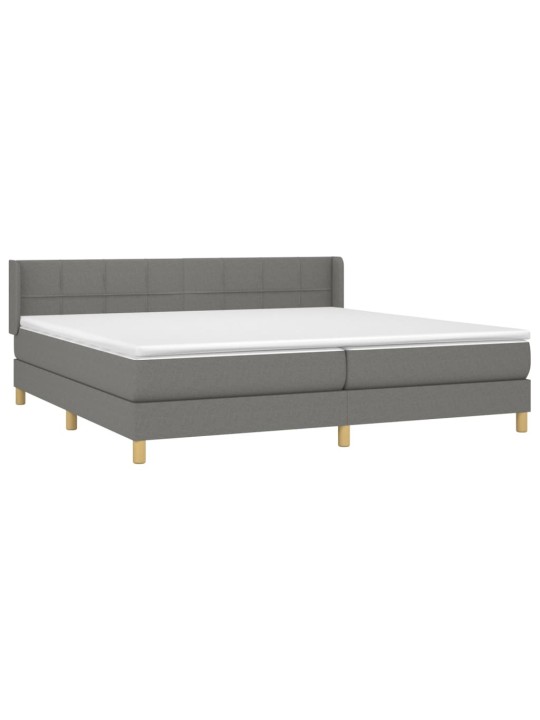 Box spring postel s matrací tmavě šedá 200x200 cm textil