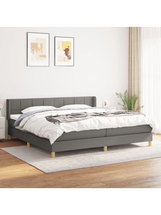 Box spring postel s matrací tmavě šedá 200x200 cm textil