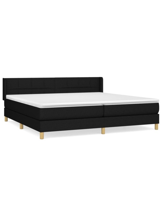 Box spring postel s matrací černá 200x200 cm textil