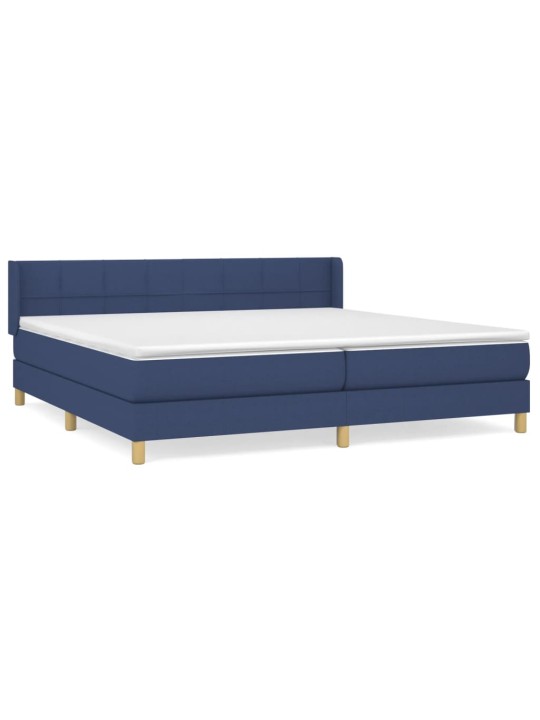 Box spring postel s matrací modrá 200x200 cm textil