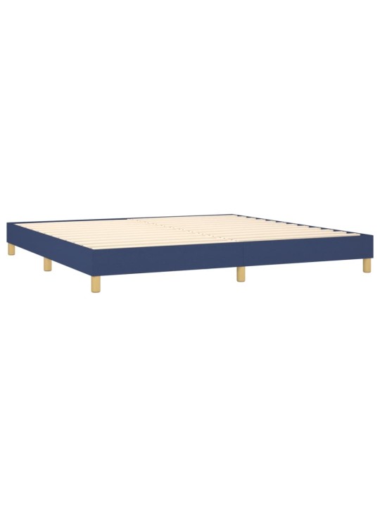 Box spring postel s matrací modrá 200x200 cm textil