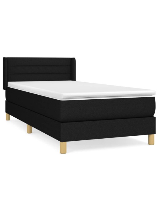 Box spring postel s matrací černá 80 x 200 cm textil