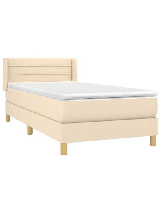 Box spring postel s matrací krémová 100 x 200 cm textil