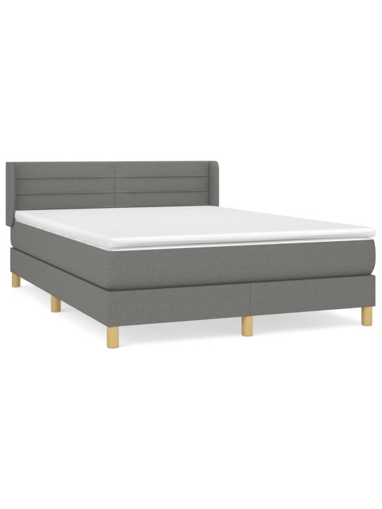 Box spring postel s matrací tmavě šedý 140 x 190 cm textil