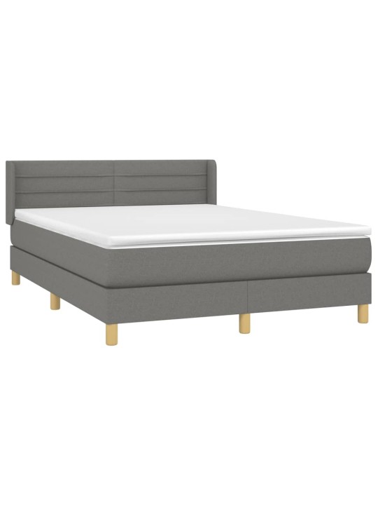 Box spring postel s matrací tmavě šedý 140 x 190 cm textil