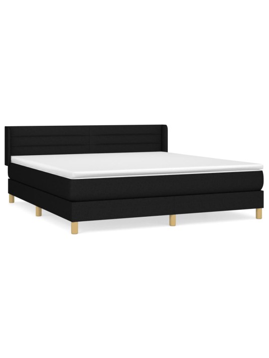Box spring postel s matrací černá 160x200 cm textil