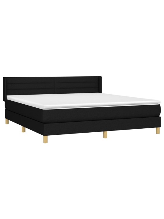 Box spring postel s matrací černá 160x200 cm textil