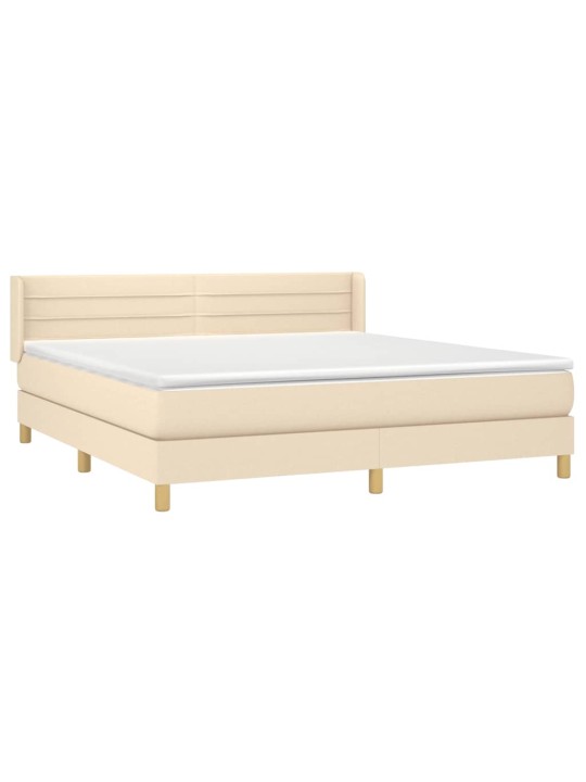 Box spring postel s matrací krémová 160x200 cm textil