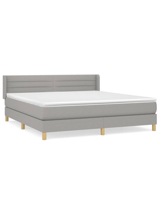 Box spring postel s matrací světle šedá 180 x 200 cm textil