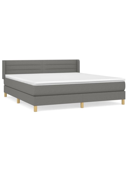 Box spring postel s matrací tmavě šedá 180x200 cm textil