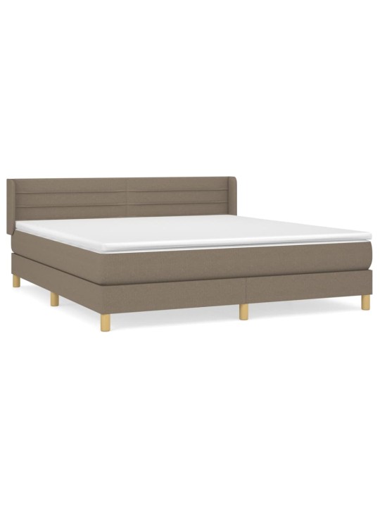 Box spring postel s matrací taupe 180x200 cm textil