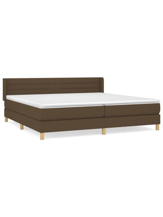 Box spring postel s matrací tmavě hnědá 200x200 cm textil