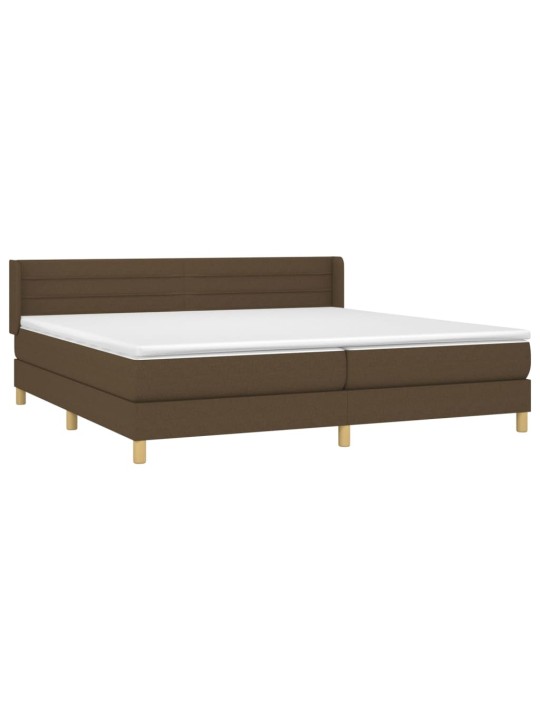 Box spring postel s matrací tmavě hnědá 200x200 cm textil