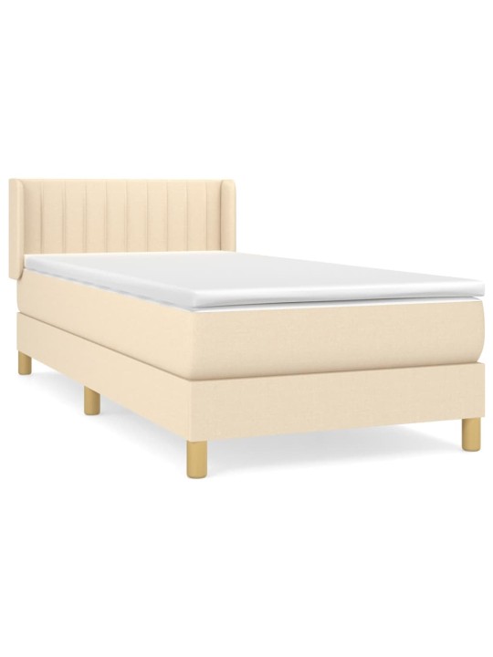 Box spring postel s matrací krémová 100 x 200 cm textil