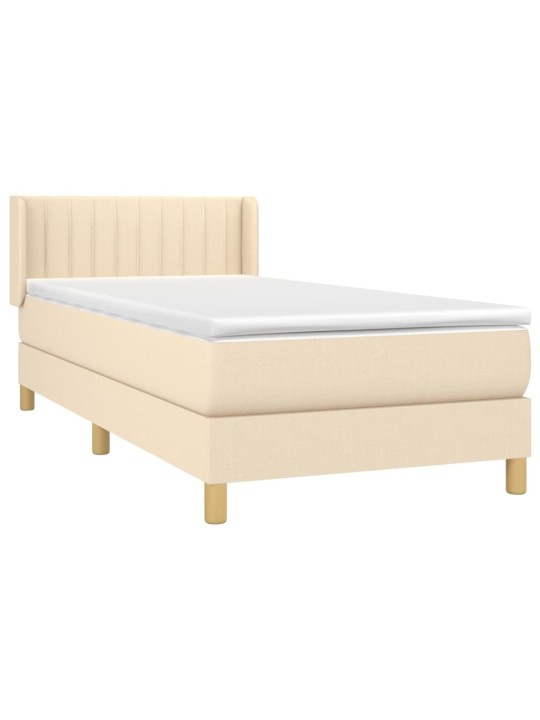 Box spring postel s matrací krémová 100 x 200 cm textil