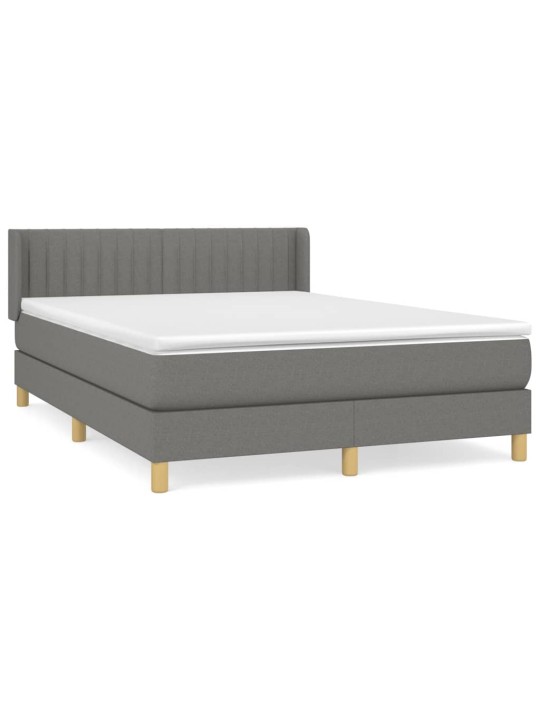 Box spring postel s matrací tmavě šedý 140 x 190 cm textil