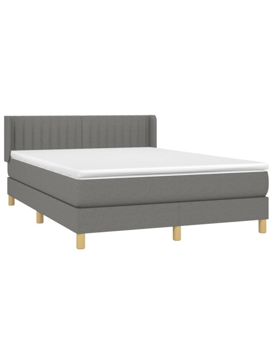 Box spring postel s matrací tmavě šedý 140 x 190 cm textil