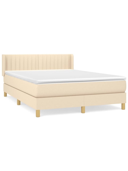Box spring postel s matrací krémová 140x190 cm textil