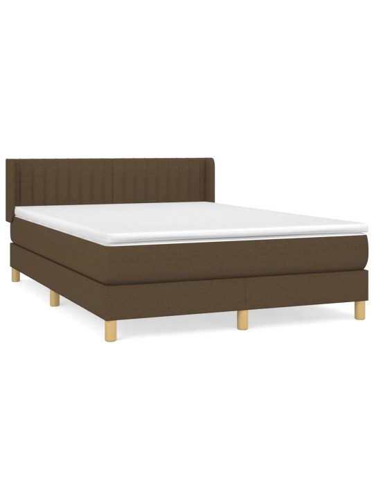 Box spring postel s matrací tmavě hnědá 140x200 cm textil