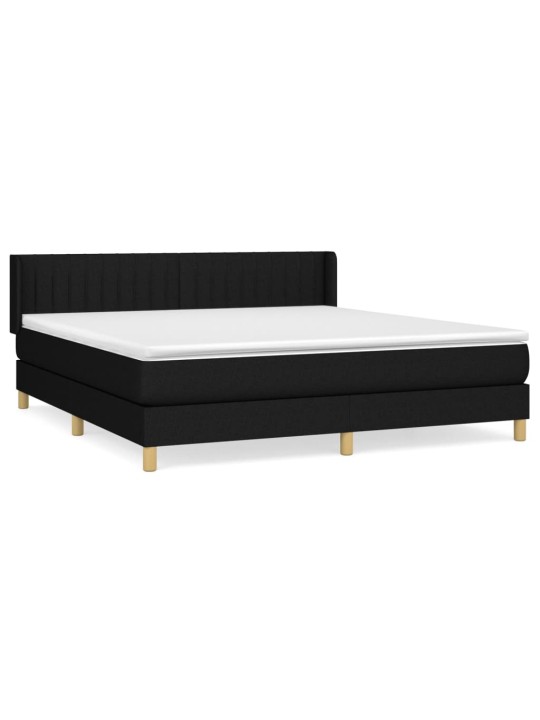 Box spring postel s matrací černá 160x200 cm textil
