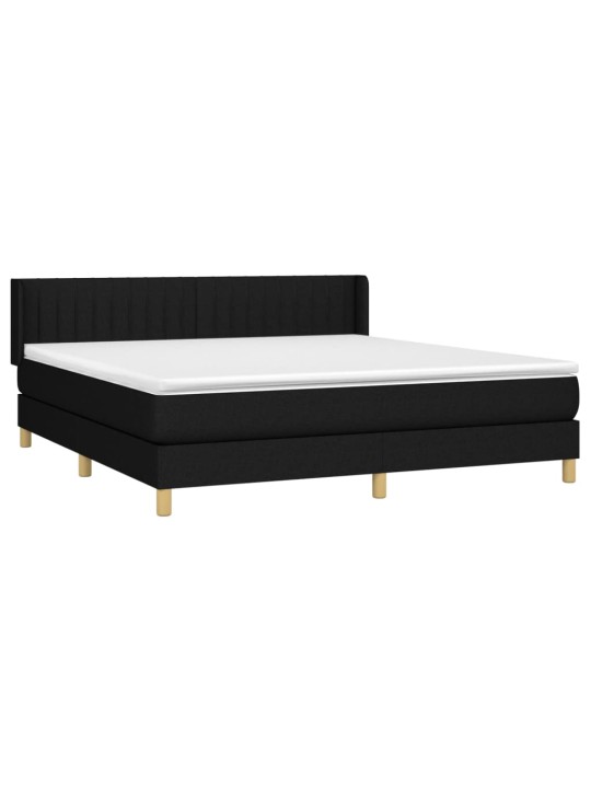 Box spring postel s matrací černá 160x200 cm textil