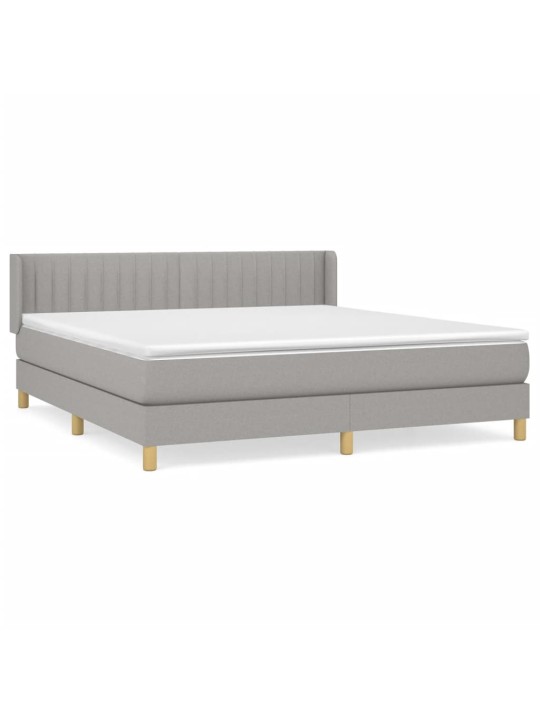 Box spring postel s matrací světle šedá 180 x 200 cm textil