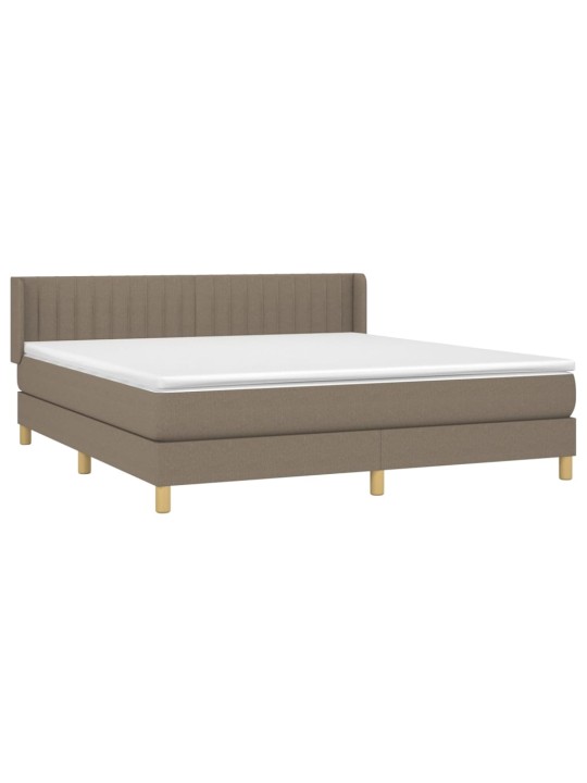 Box spring postel s matrací taupe 180x200 cm textil