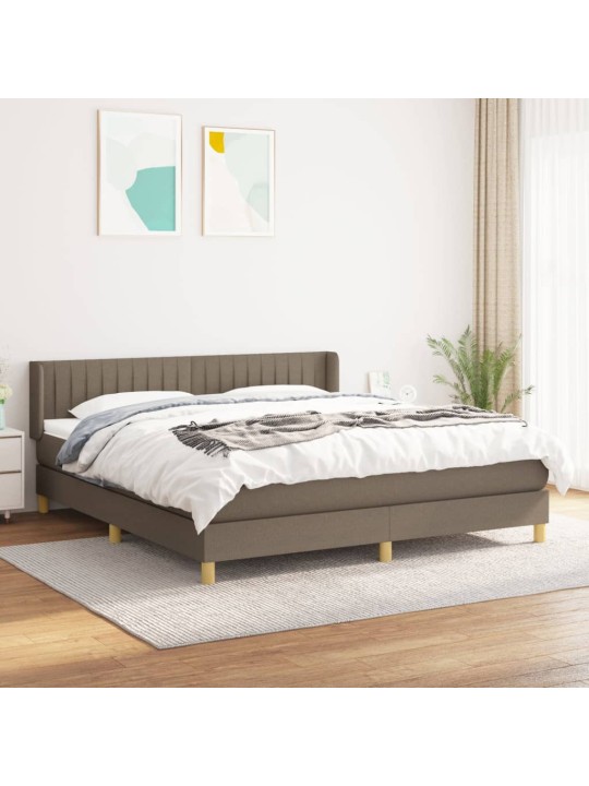 Box spring postel s matrací taupe 180x200 cm textil