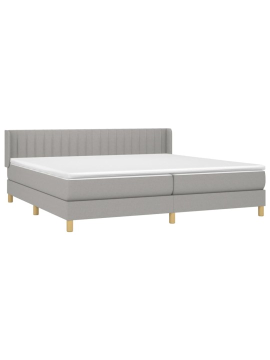 Box spring postel s matrací světle šedá 200 x 200 cm textil