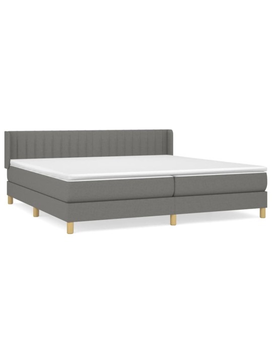 Box spring postel s matrací tmavě šedá 200x200 cm textil