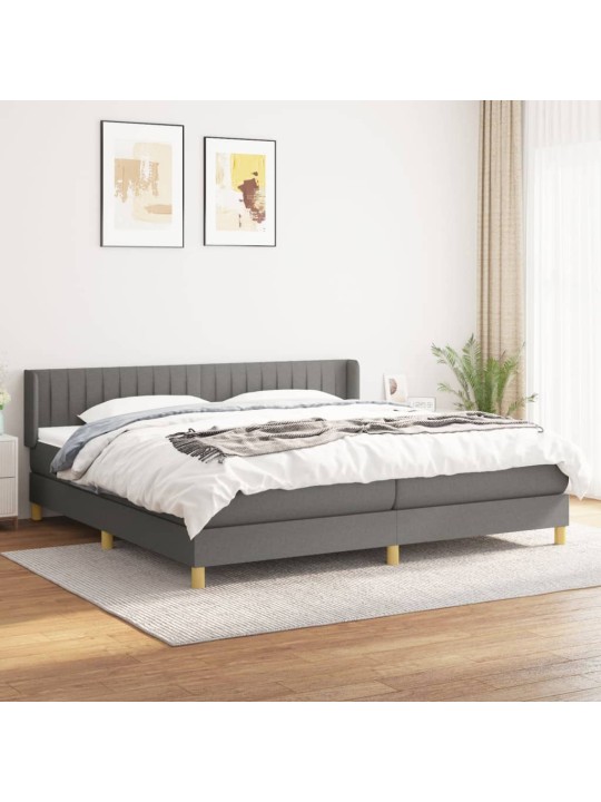 Box spring postel s matrací tmavě šedá 200x200 cm textil