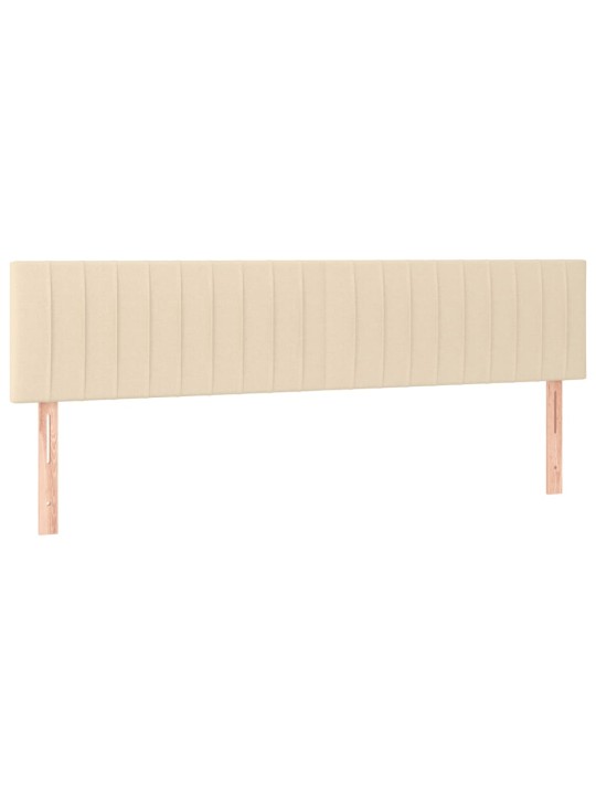Box spring postel s matrací krémová 200x200 cm textil