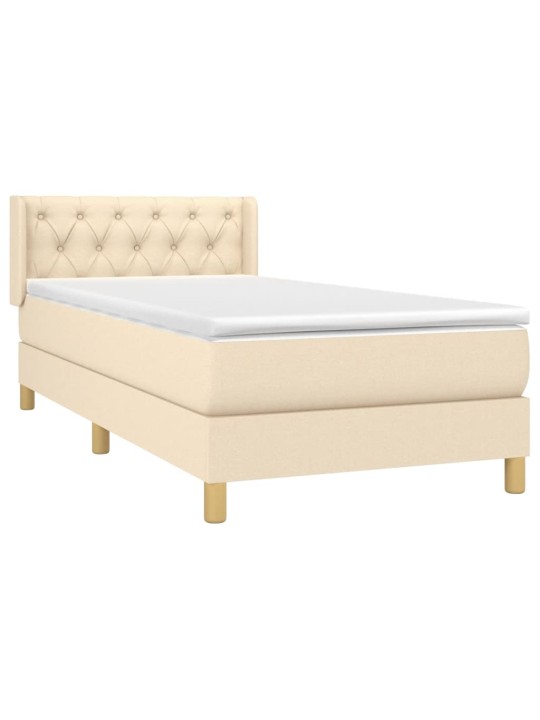 Box spring postel s matrací krémová 80 x 200 cm textil