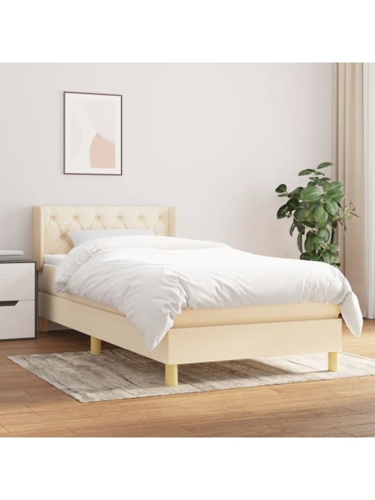 Box spring postel s matrací krémová 80 x 200 cm textil