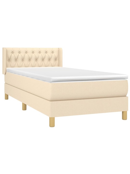 Box spring postel s matrací krémová 100 x 200 cm textil