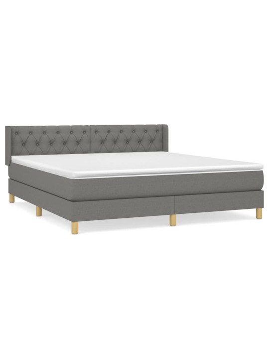 Box spring postel s matrací tmavě šedá 160x200 cm textil