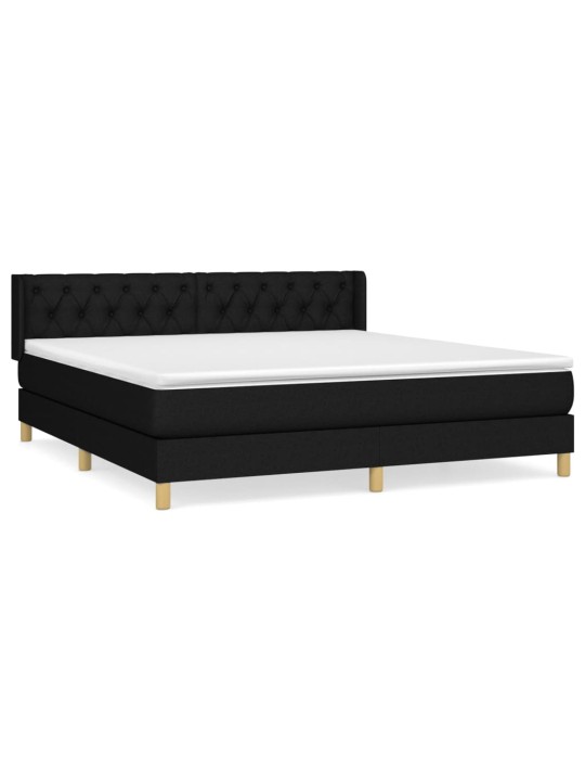 Box spring postel s matrací černá 160x200 cm textil
