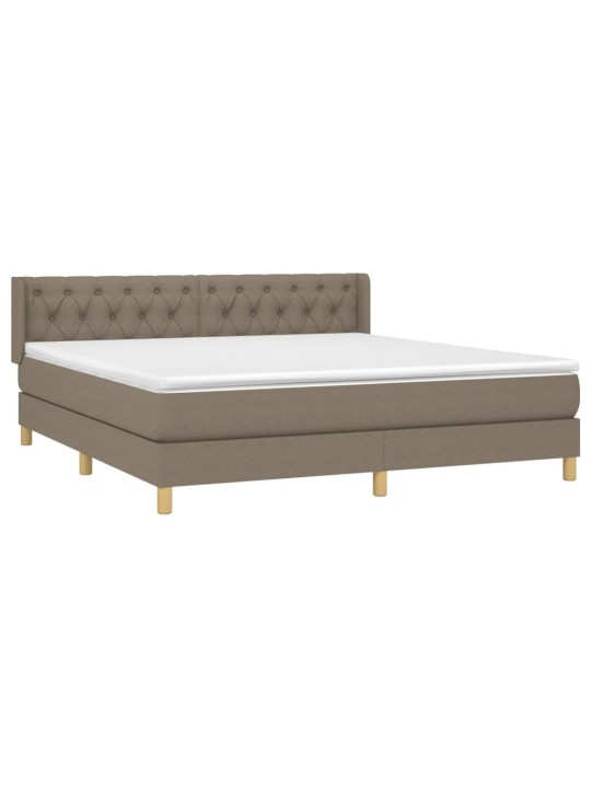 Box spring postel s matrací taupe 160x200 cm textil
