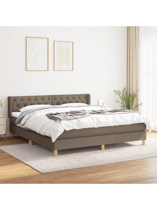 Box spring postel s matrací taupe 160x200 cm textil