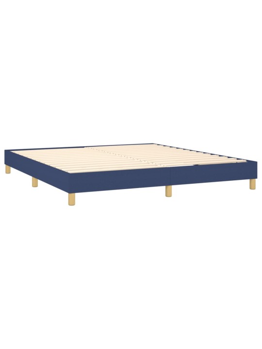 Box spring postel s matrací modrá 160x200 cm textil