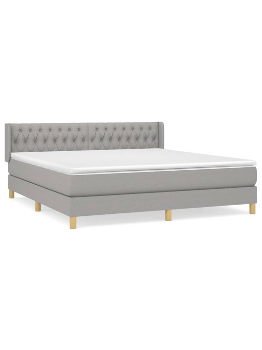 Box spring postel s matrací světle šedá 180 x 200 cm textil