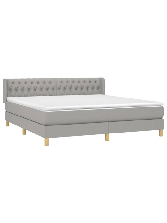 Box spring postel s matrací světle šedá 180 x 200 cm textil