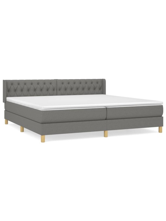 Box spring postel s matrací tmavě šedá 200x200 cm textil