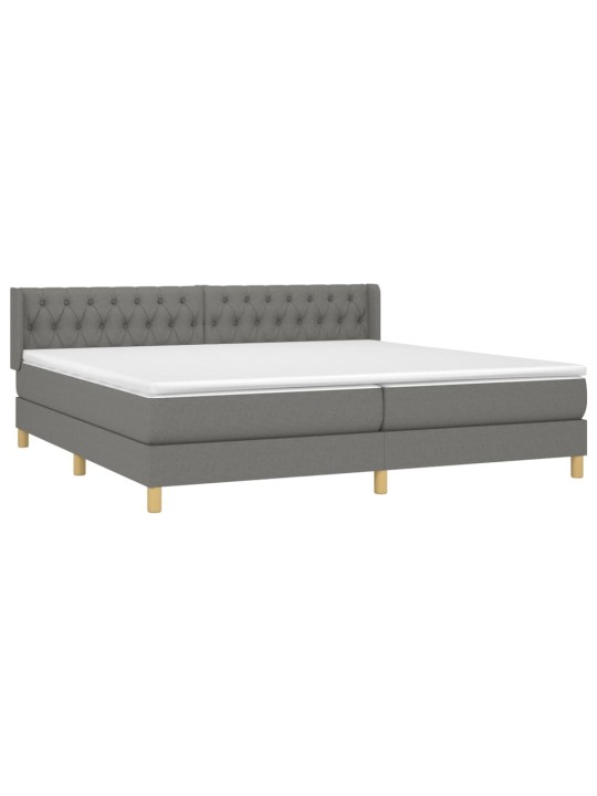 Box spring postel s matrací tmavě šedá 200x200 cm textil