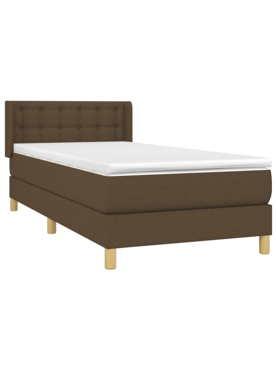 Box spring postel s matrací tmavě hnědá 90x190 cm textil