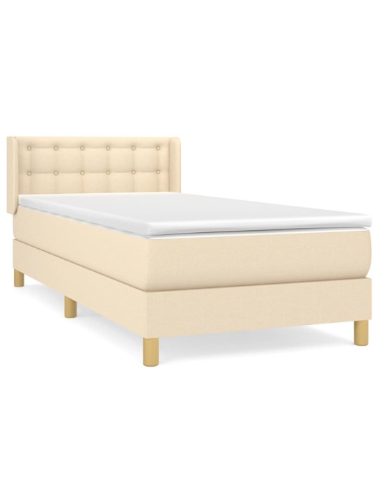 Box spring postel s matrací krémová 100 x 200 cm textil