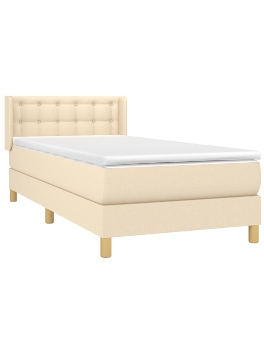 Box spring postel s matrací krémová 100 x 200 cm textil